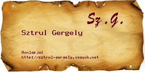 Sztrul Gergely névjegykártya